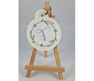 2€ ZUSATZTÜRCHEN 16. Dezember - Stickserie - ITH Anhänger Blumenrahmen Monogram